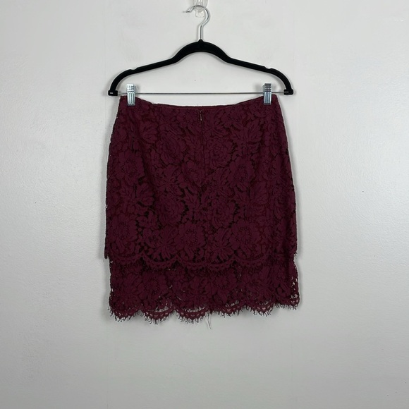 Lulus Live For The Night Womens L Tiered Lace Skirt Top Set Lined Cap Sleeve - Picture 9 of 12